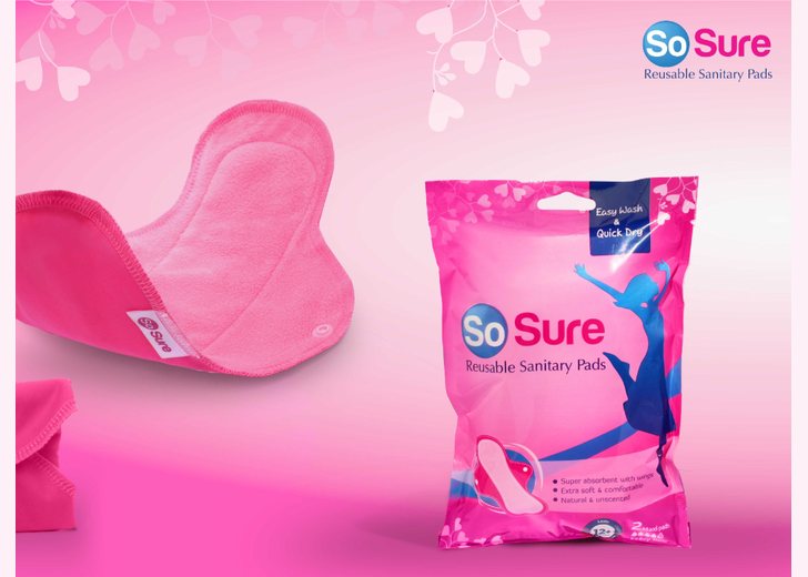 SoSure reusable sanitary pads pack visual